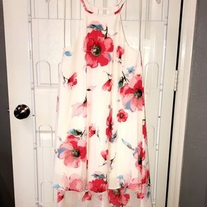 White Floral High-Low Dress